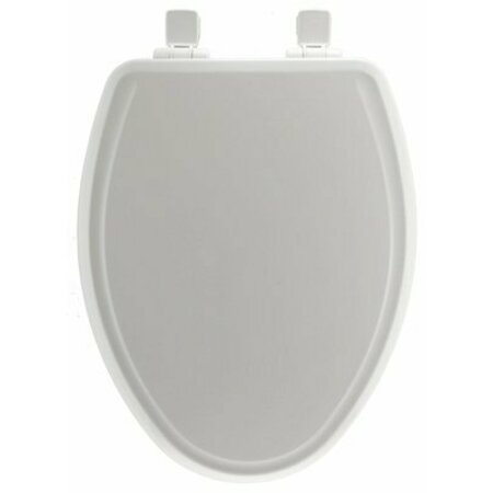 MAYFAIR 148Slowa-000/148E Toilet Seat, Elongated, Molded Wood, White, Twist Hinge 148SLOW 000